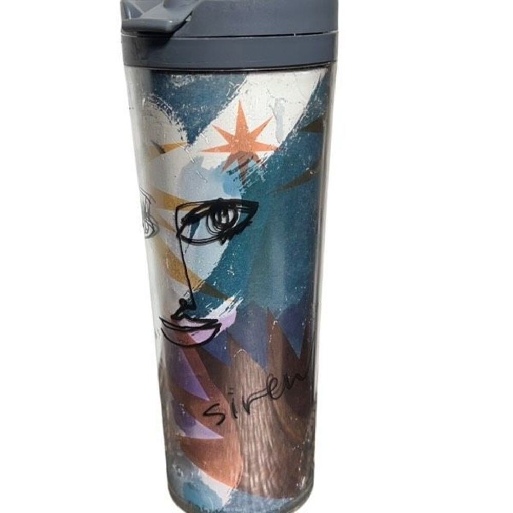 Starbucks 2012 Anniversary Siren Face Acrylic 16oz Tumbler with Lid